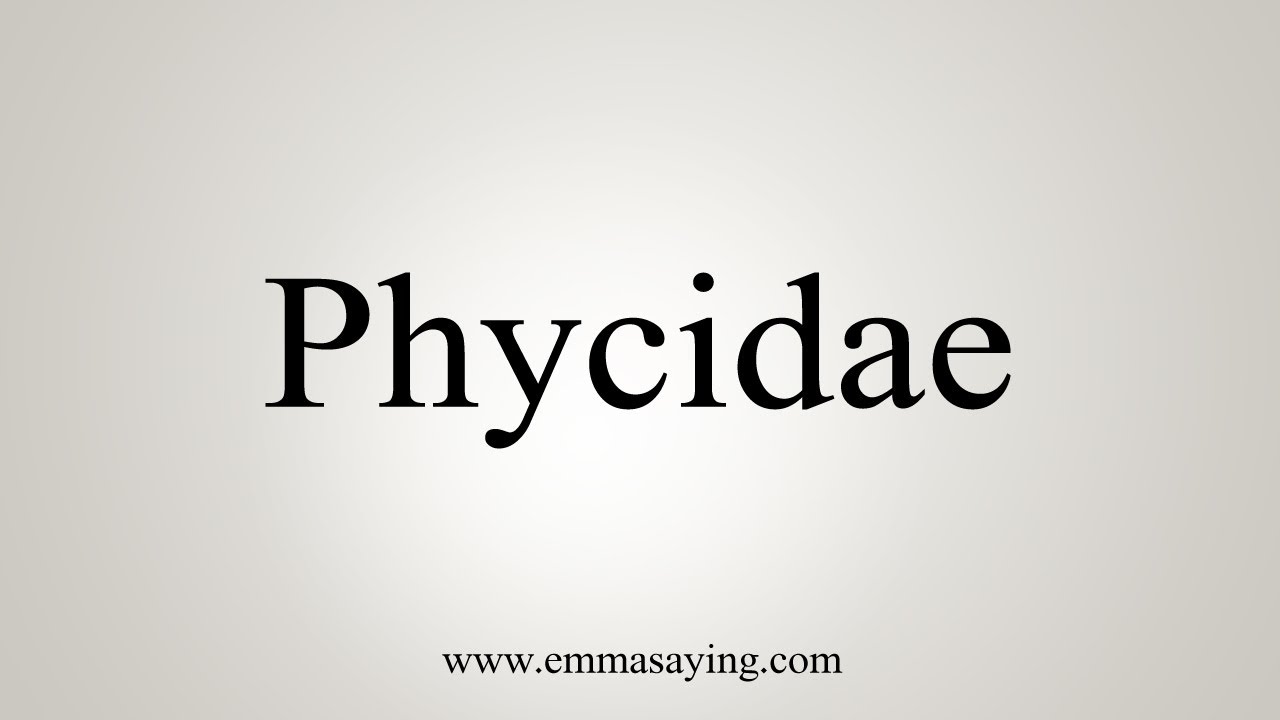 How To Say Phycidae