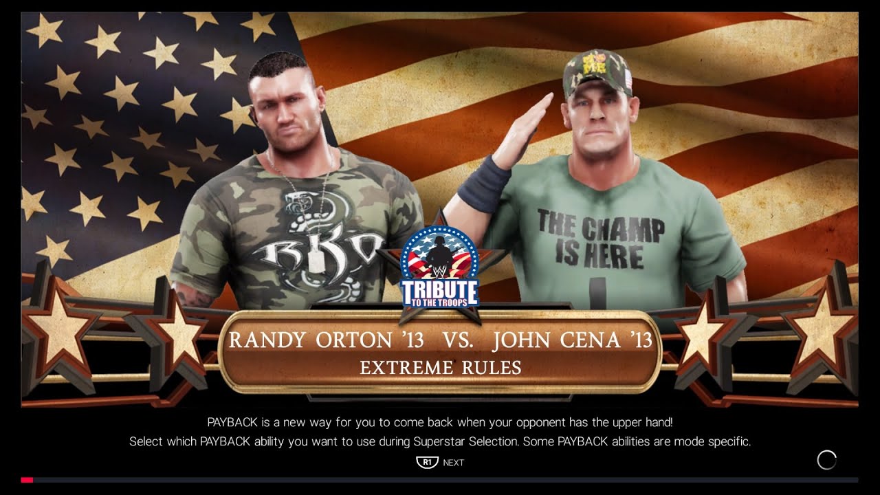 WWE 2k19: Tribute To The Troops! Randy Ortan vs John Cena - USA! USA! USA !