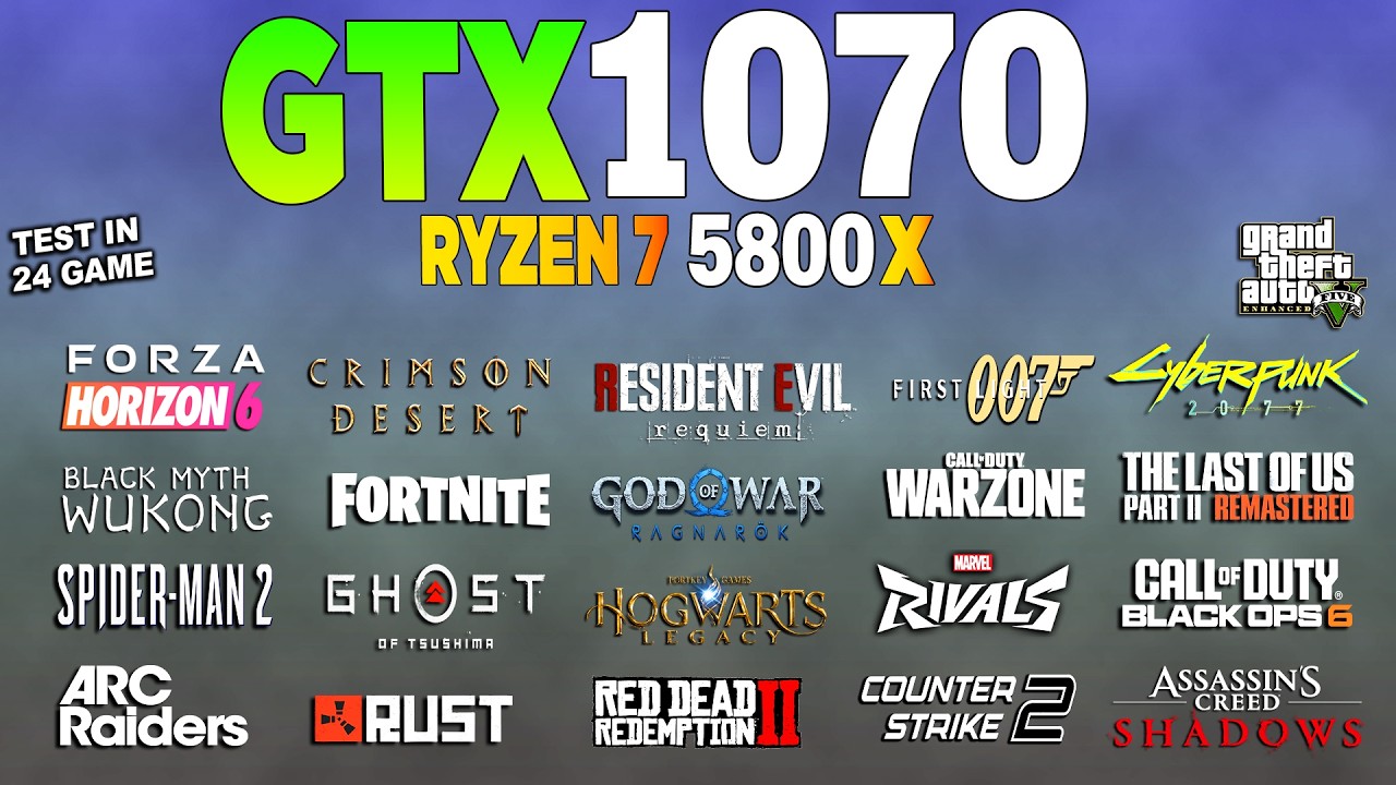 GTX 1070 + Ryzen 7 5800x - Test in 24 Games 1080p | Current Performance?