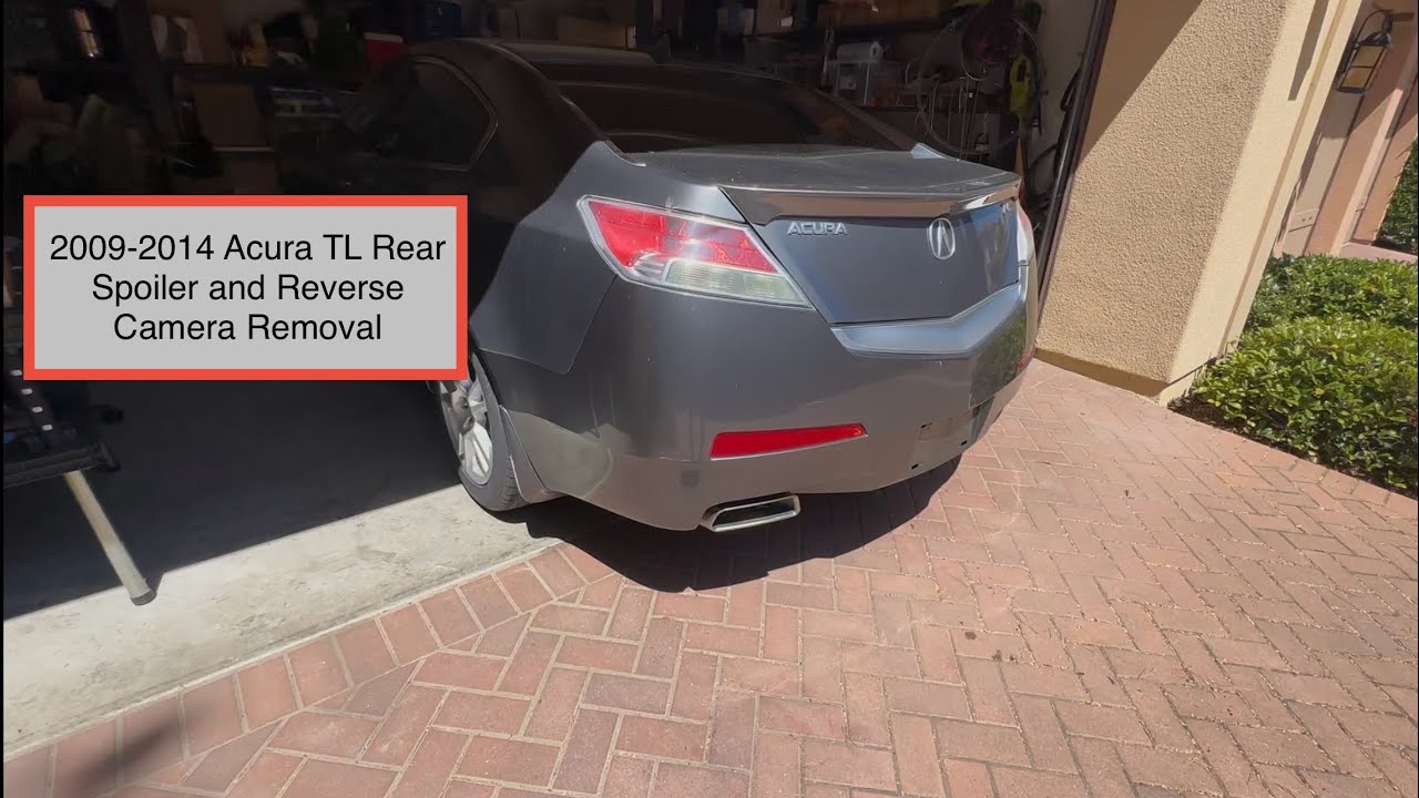 2009-2014 Acura TL rear spoiler wing, reverse backup camera, trunk button replacement installation