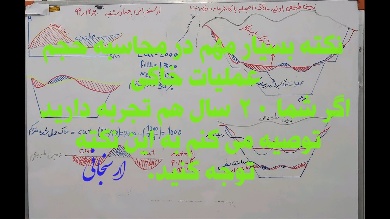 آموزش نقشه برداری حجم عملیات خاکی و محاسبه ضریب تورم