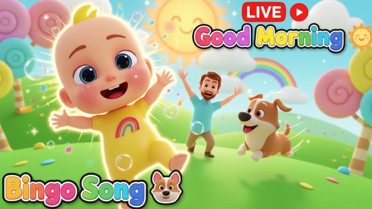 LIVE 🔴 Good Morning 🌞 Bingo Song 🐶 | Nursery Rhymes & Kids Songs for Children
