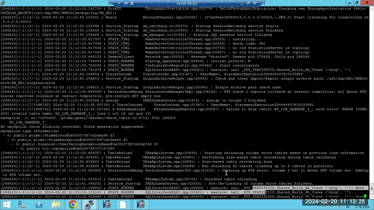 SAP HANA 2.0 - RESOLVING TENANT DB NOT STARTING