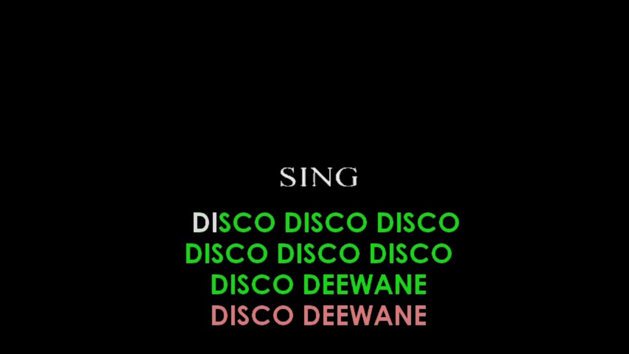 Disco Deewane Karaoke Sample with Lyrics