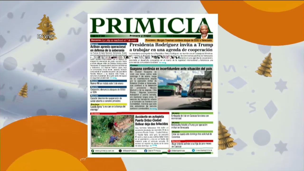 Primera P&aacute;gina | Titulares de los Principales Diarios | Hoy lunes 05 de enero de 2026