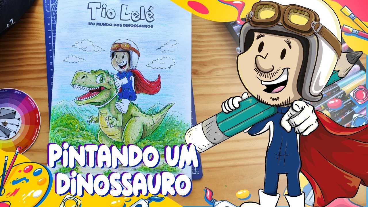 Pintando um dinossauro