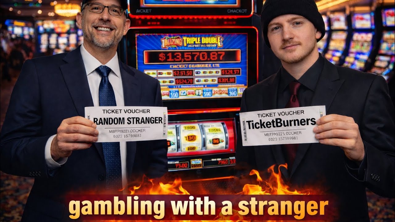 Gambling with a STRANGER! (Short Video) #shorts #slots 