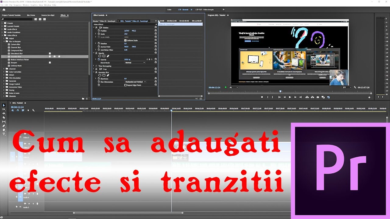 Adobe Premiere - Cum sa adaugi efecte si tranzitii clipurilor (Tutorial)