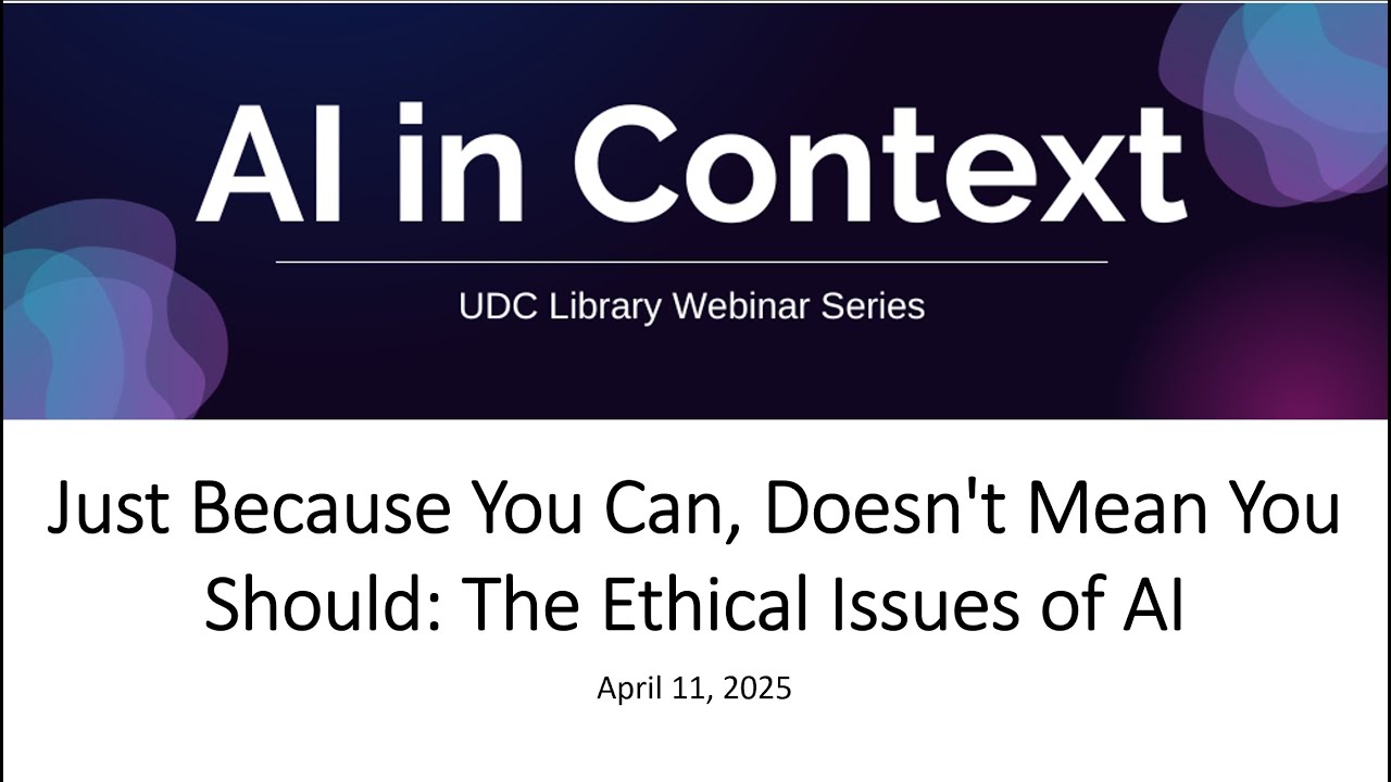 Just Because You Can, Doesn’t Mean You Should: The Ethical Issues of AI