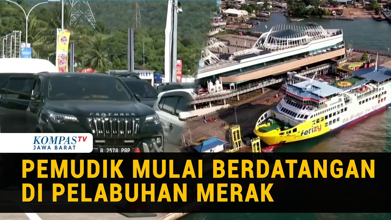 Pantauan Udara di Pelabuhan Merak: Pemudik Mulai Meningkat, Antre ke Sumatra
