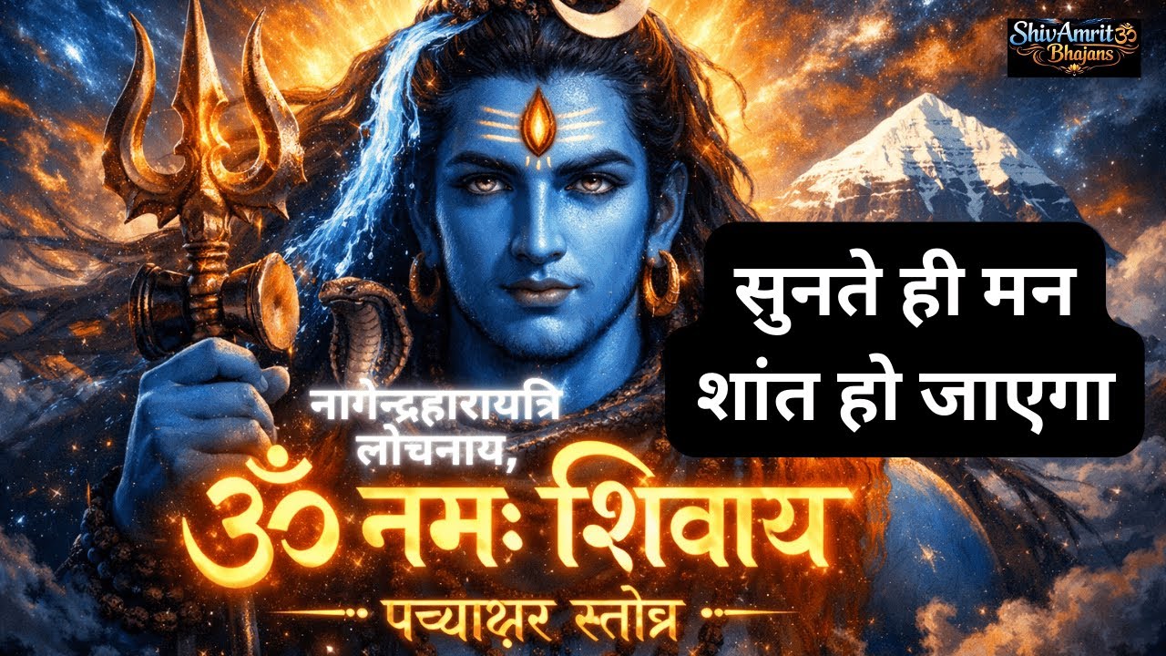 ॐ नमः शिवाय 🔱 पञ्चाक्षर स्तोत्र | नागेन्द्रहाराय त्रिलोचनाय | 30 Min Non Stop | Shiv Stotra
