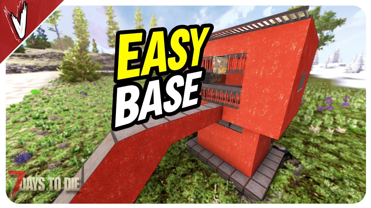 EASY Beginner Horde Base Tutorial - 7 Days to Die Alpha 21