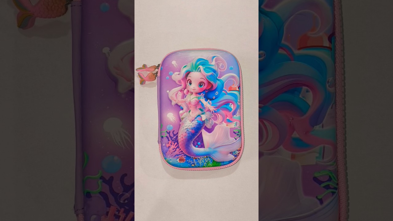 Beautiful mermaid pencil case with cute stationery #schoolsupplies #backtoschool #stationery #cute