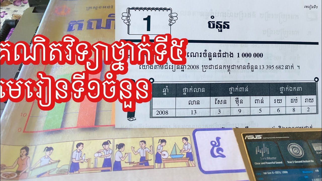គណិតវិទ្យាថ្នាក់ទី៥: មេរៀនទី១. ចំនួន របៀបអានតាមថ្នាក់និងអានតាមខ្ទង់។