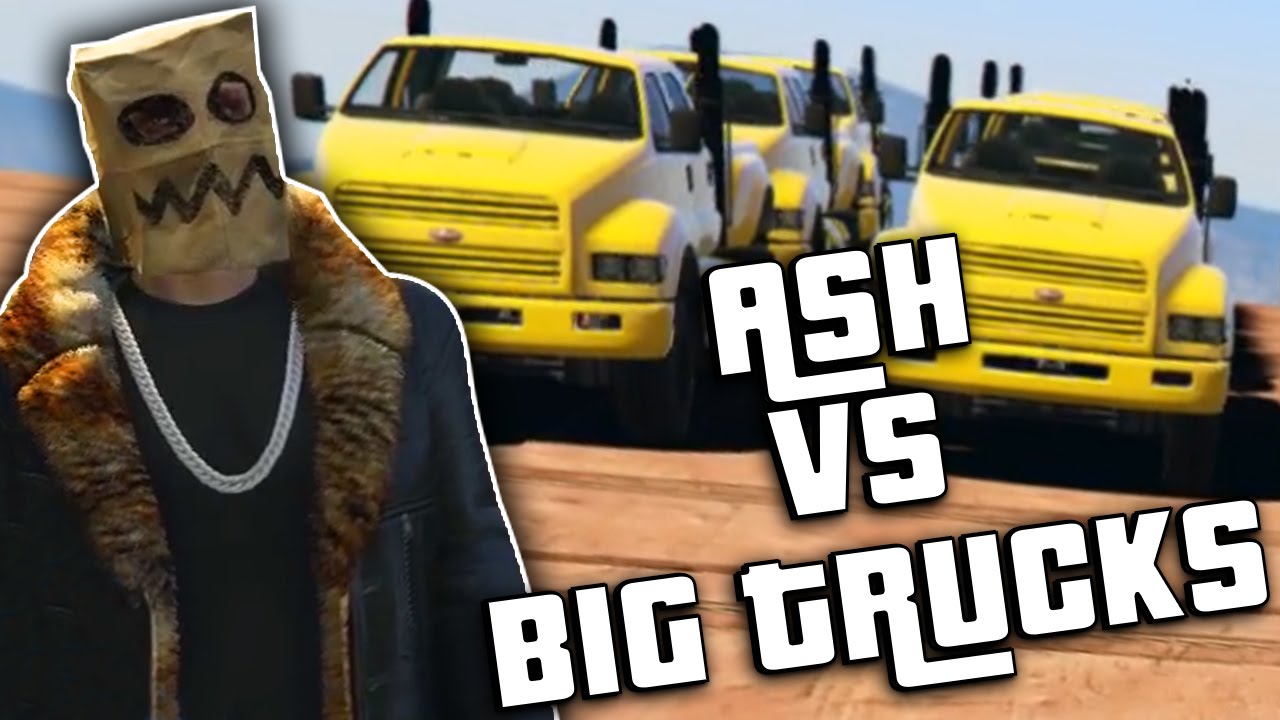 SquiddyPlays - GTA V RACES! - TRUCKS Vs ASHDUBH!