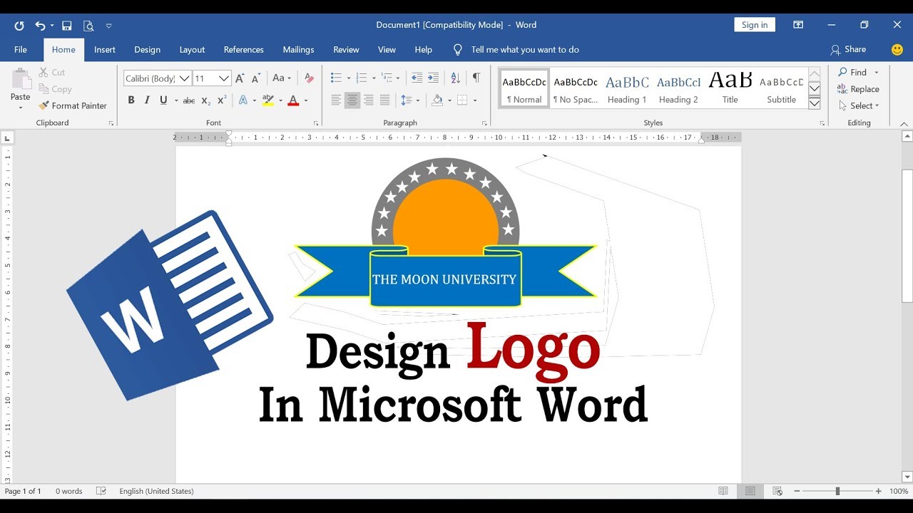 Design Logo in Microsoft Word រចនាឡូហ្គូនៅក្នុងកម្មវិធី Word