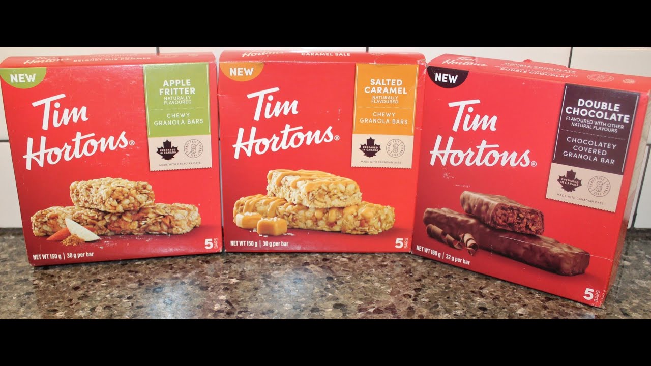 Tim Hortons Granola Bars: Apple Fritter, Salted Caramel & Double Chocolate Review