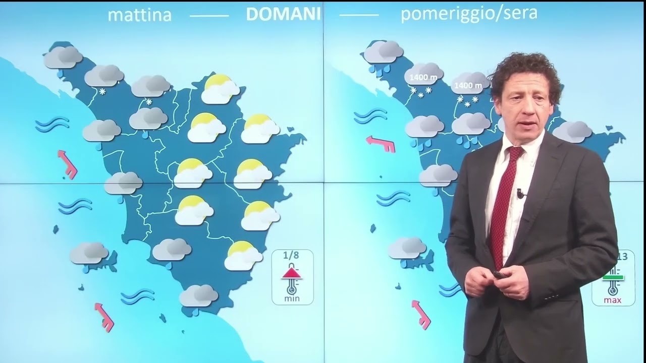 Le condizioni meteo di oggi in Toscana - temporaneo miglioramento, domani torna la pioggia