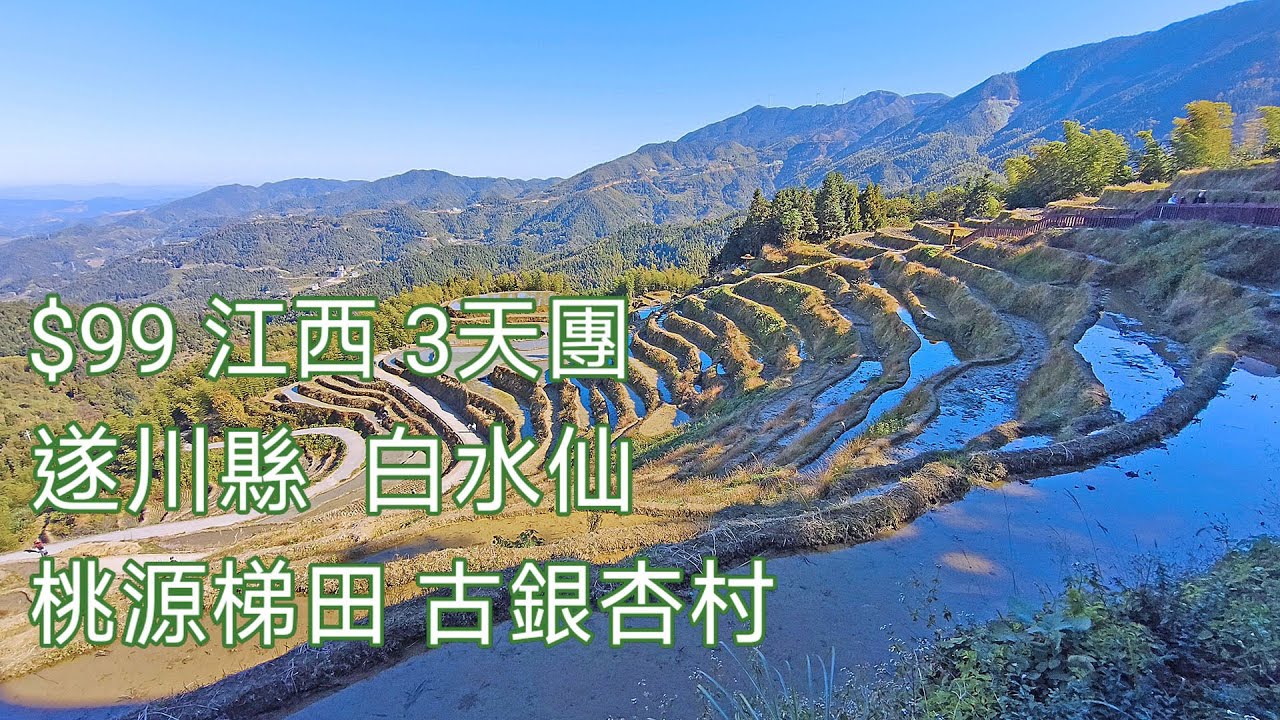 江西 白水仙瀑布群 古銀杏村落 桃源梯田景區 宛如一幅夢幻的山水畫卷，令人欺為觀止.