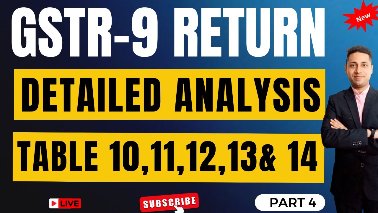 GSTR-9 & 9C FY 2024-25 Filing Table no. 10,11,12,13 & 14 GSt Annual Return Step-by-Step