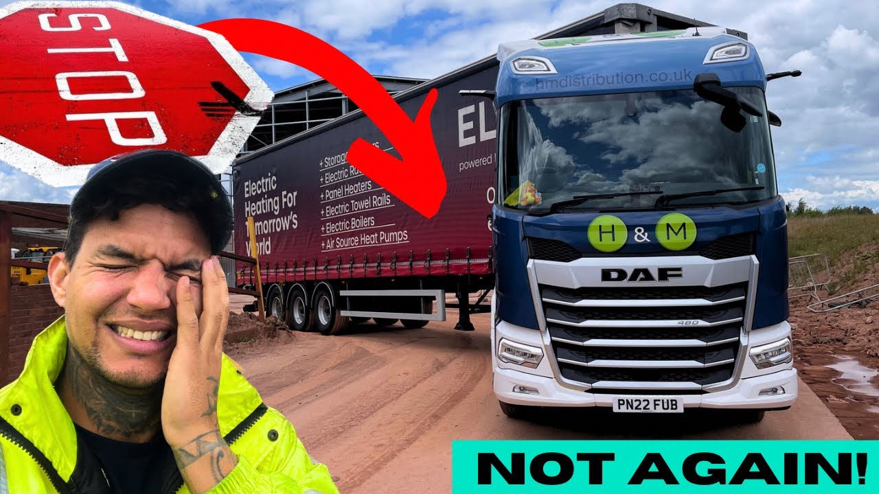 Truck Driver VS Obstacles in tight Building Site! - Trucking UK