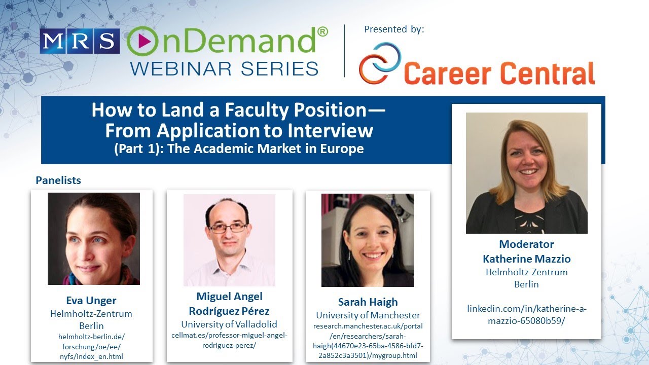 How to Land a Faculty Position—From Application to Interview (Part 1): The Academic Market in Europe