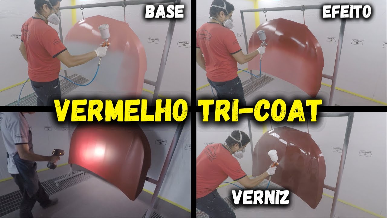 VERMELHO TRI-COAT | COMO Pintar CAPÔ de carro sem fazer abertura nos para-lamas passo a passo...