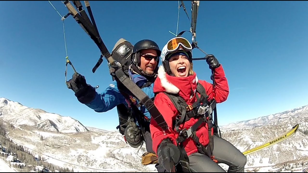 Ramona Tries Paragliding On Skis