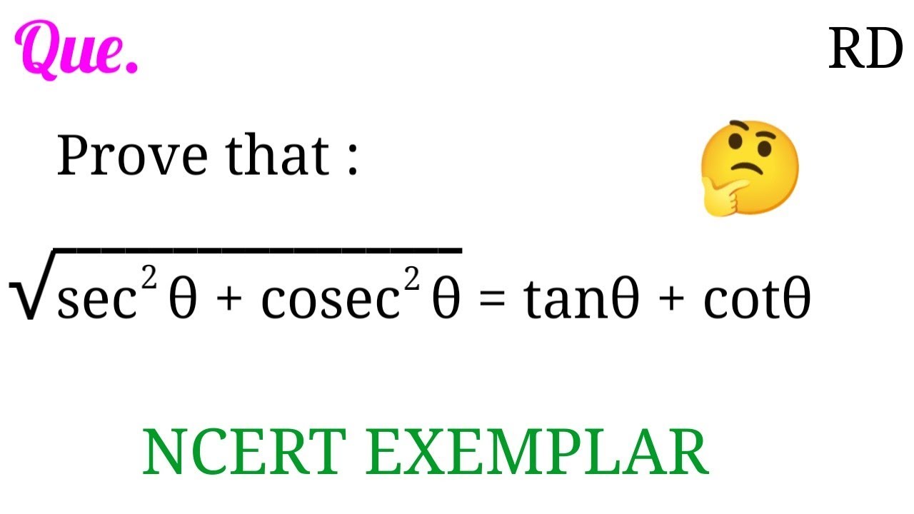 Prove that : √{sec^2(θ) + cosec^2(θ)}  = tanθ + cotθ ...|| Class 10 ||