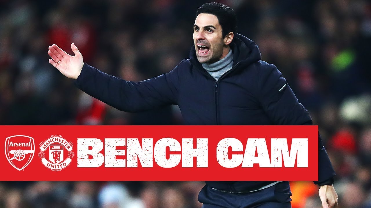 BENCH CAM | Arsenal 2-0 Manchester United | Arteta's first win as head coach
