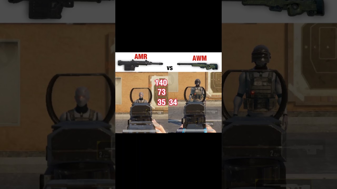 AMR vs AWM damage 😱 || #pubg #pubgtipsandtricks