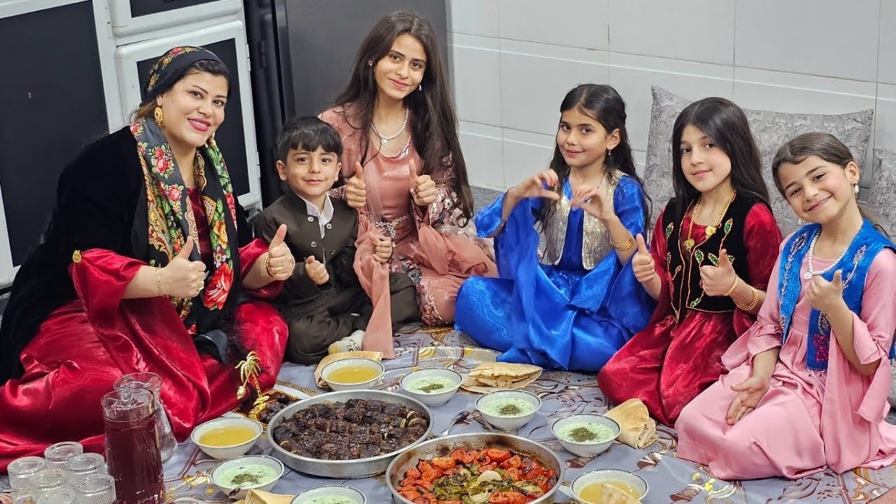 يوم زي الكردي اربيل كردستان يوم مميز طبخة كباب بانجان
