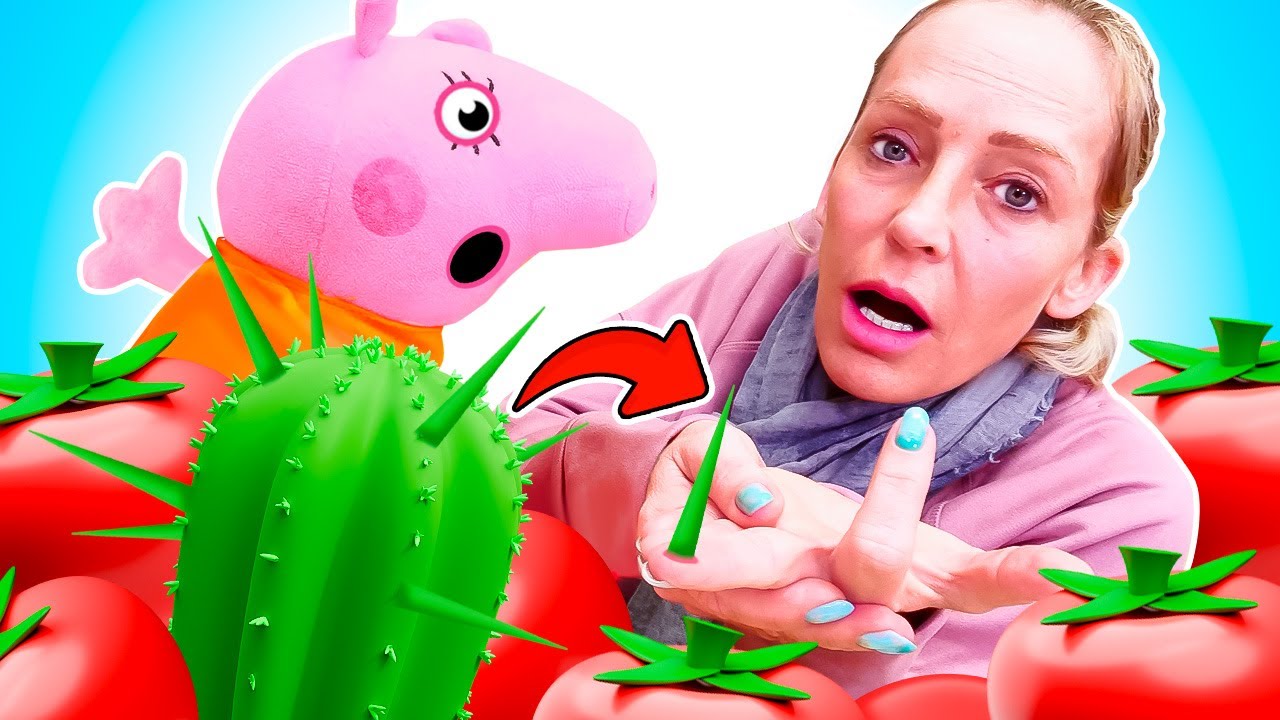 Spielzeug Video f&uuml;r Kinder mit Peppa Wutz | Pl&uuml;pa Pl&uuml;sch Paradies. Nicole kauft Gem&uuml;se.