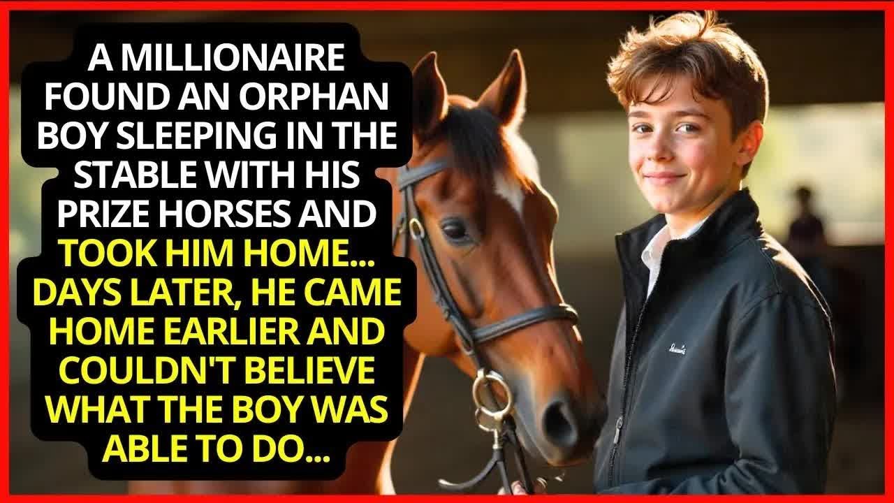 A Millionaire Found An Orphan Boy Sleeping In The Stable With His Prize Horses And Took Him Home.