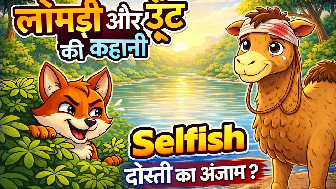 लोमड़ी और ऊँट की कहानी 🦊🐫 | Fox and camel story in hindi | Moral Story for children in Hindi