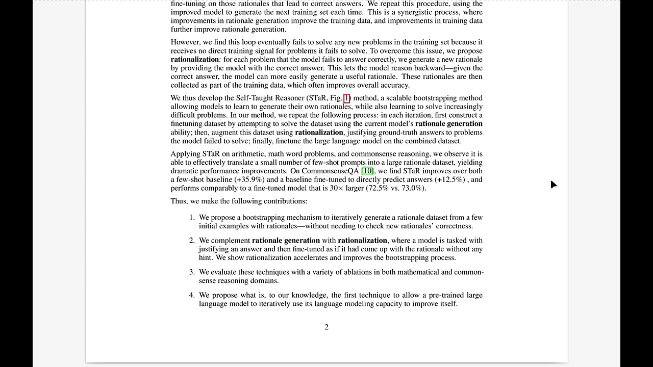 [Full paper read] STaR: Self-Taught Reasoner Bootstrapping Reasoning With Reasoning