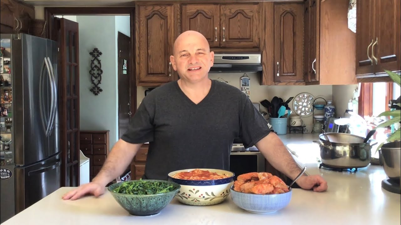 Southern Style Pork Loin Ribs, Tomato Sauce, Fettuccini, and a Side of Broccoli Rabe (Part 2 of 2)