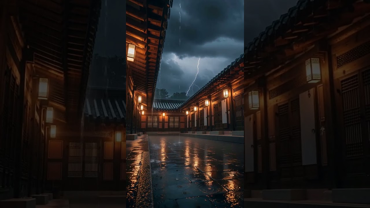 Lightning Storm in a Rainy Night Relaxing Thunder & Rain Sounds