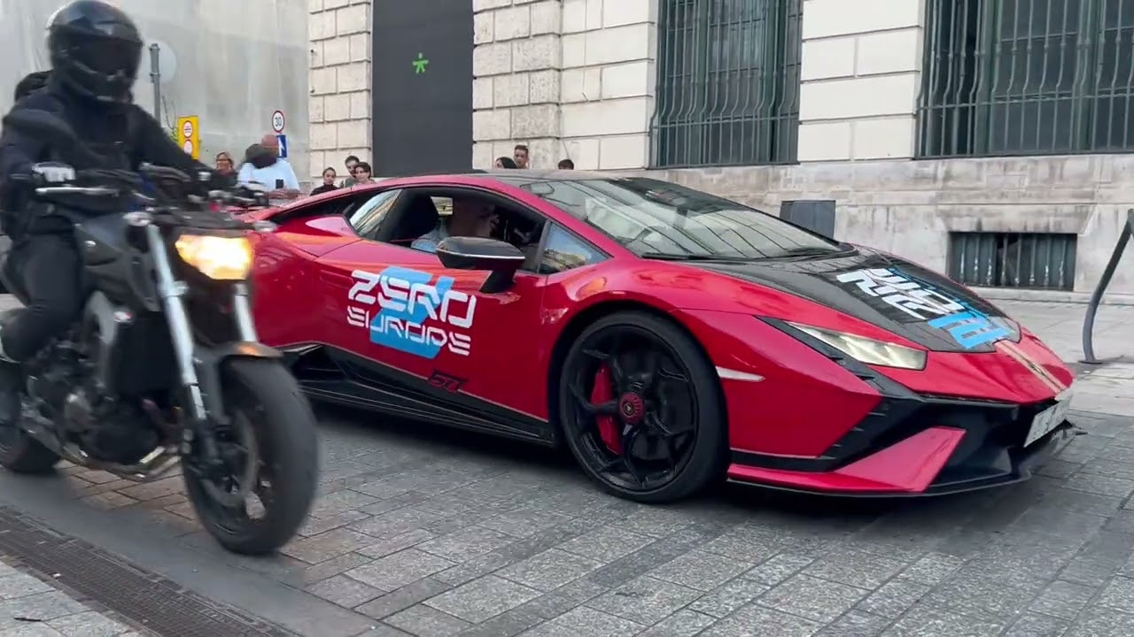 Supercars leaving a car meet in Hungary