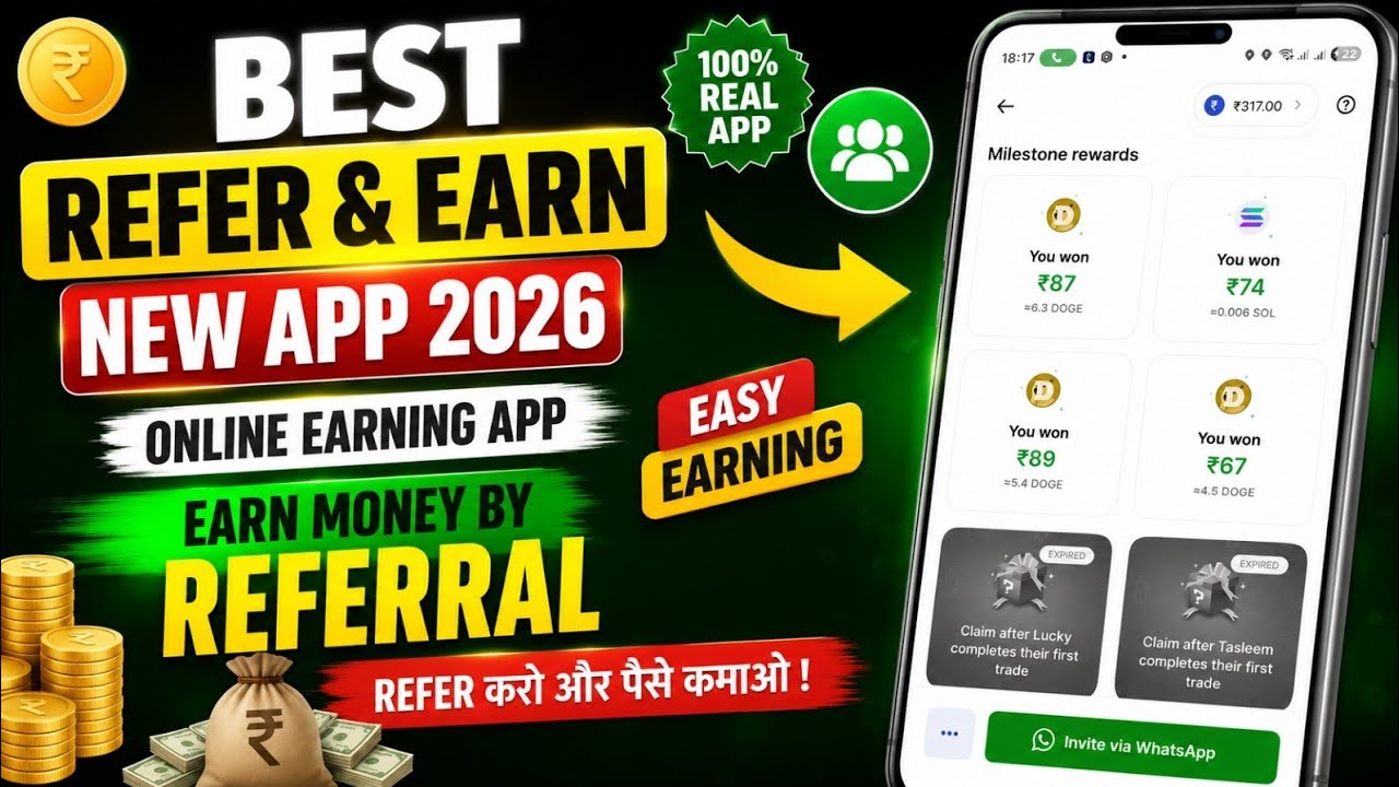 Best Refer & Earn New App 2026 || Online Earning App || Earn Money by Referral