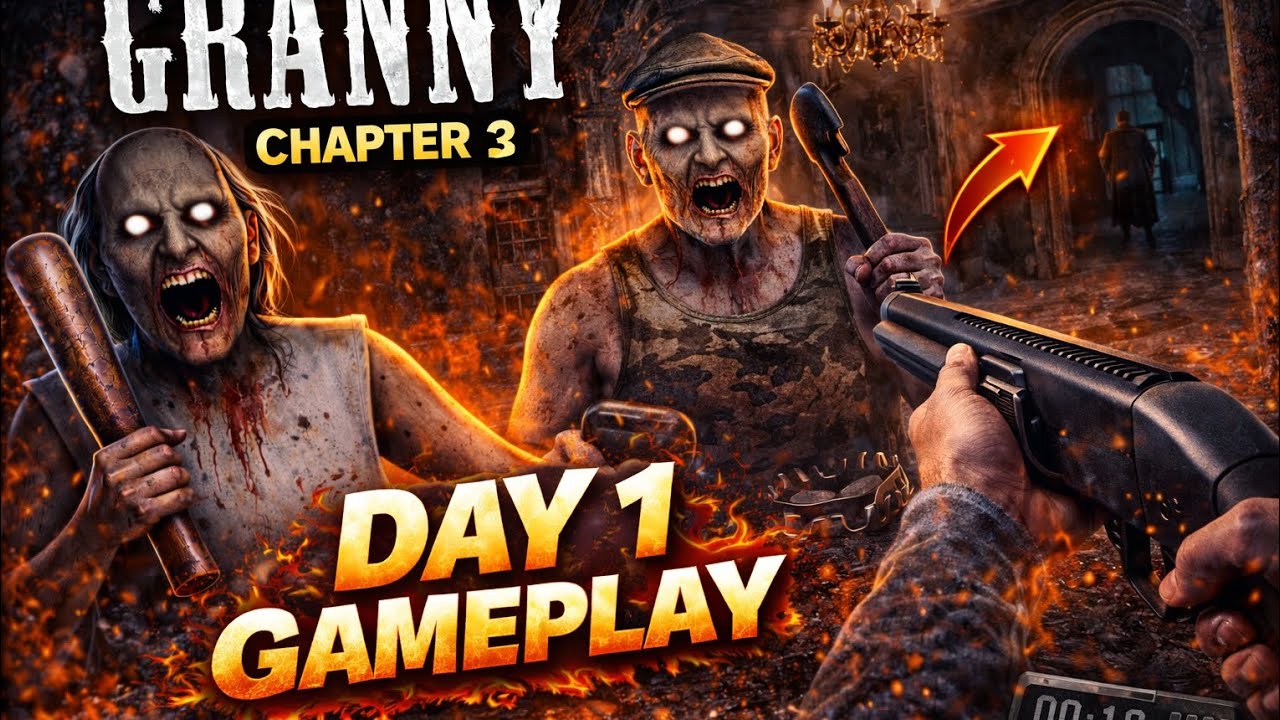 Granny chapter 3 / Day 1 game play grandpa ne mara chata #game #gaming #granny 