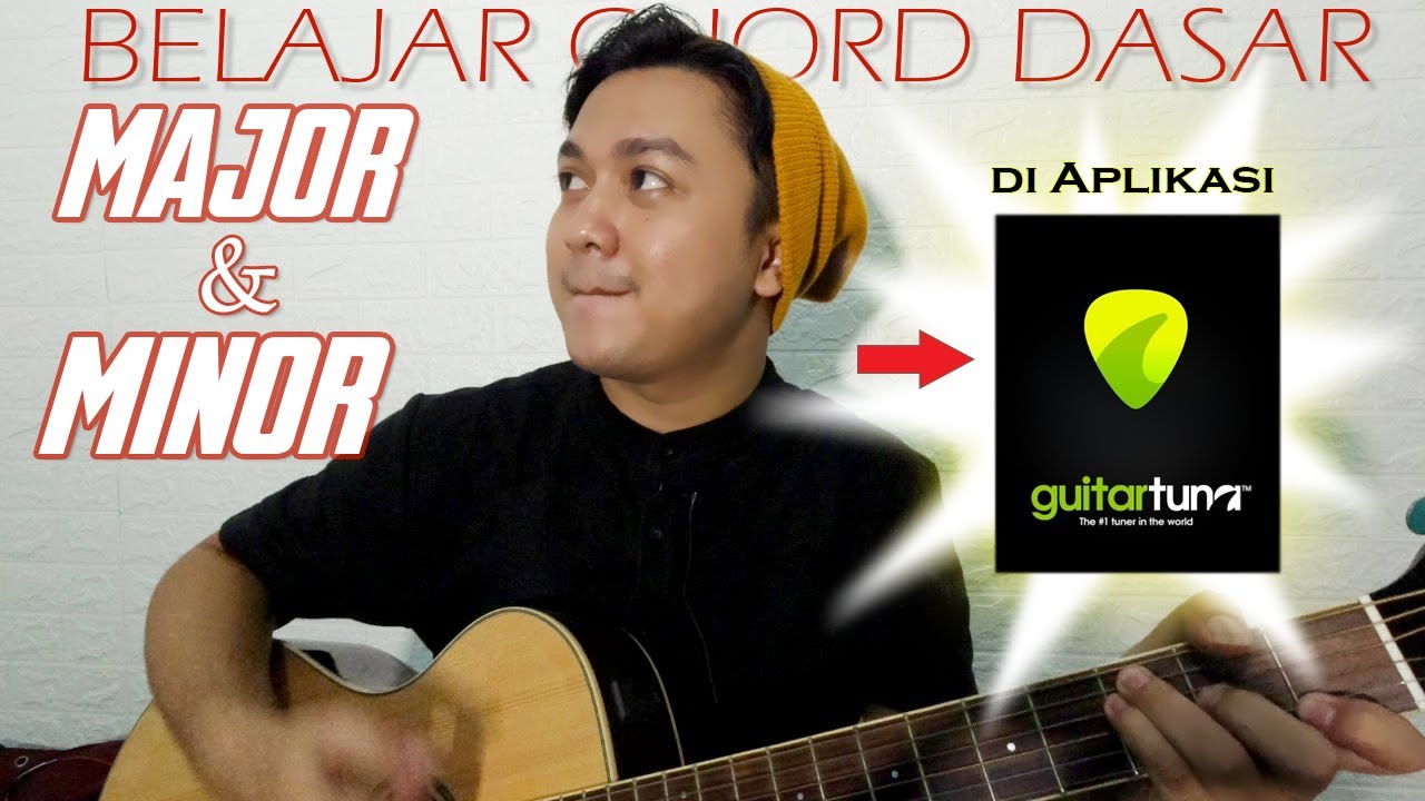(Tutorial) chord gitar dasar MAJOR MINOR, pakai aplikasi GUITARTUNA