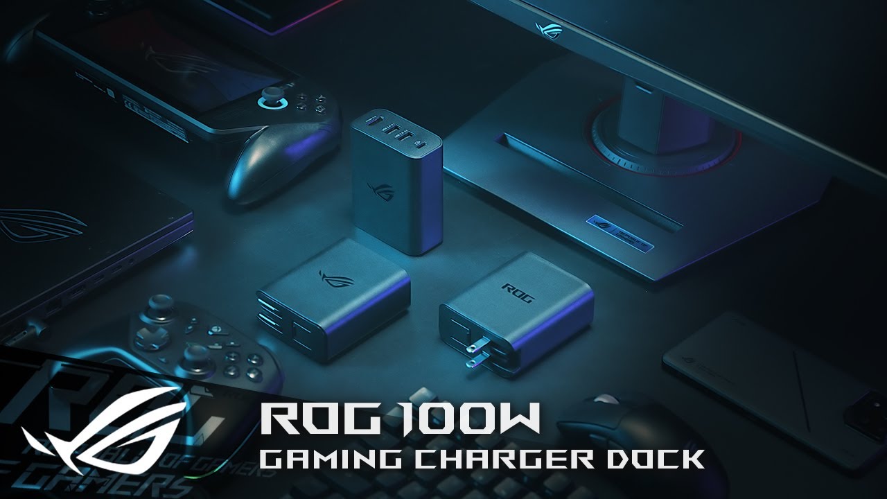 2025 ROG 100W Gaming Charger Dock (AC100-05) - All-in-One Portable Power | ROG