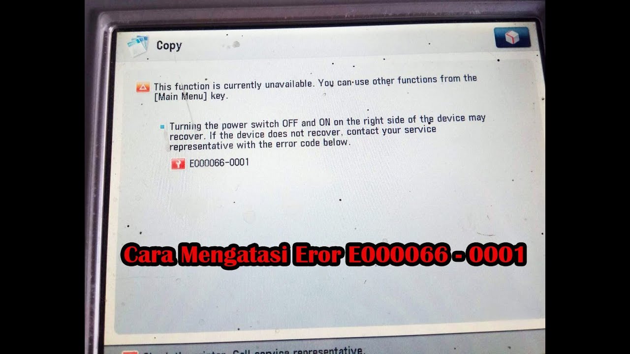 cara mengatasi eror E 66-001 pada ir advance