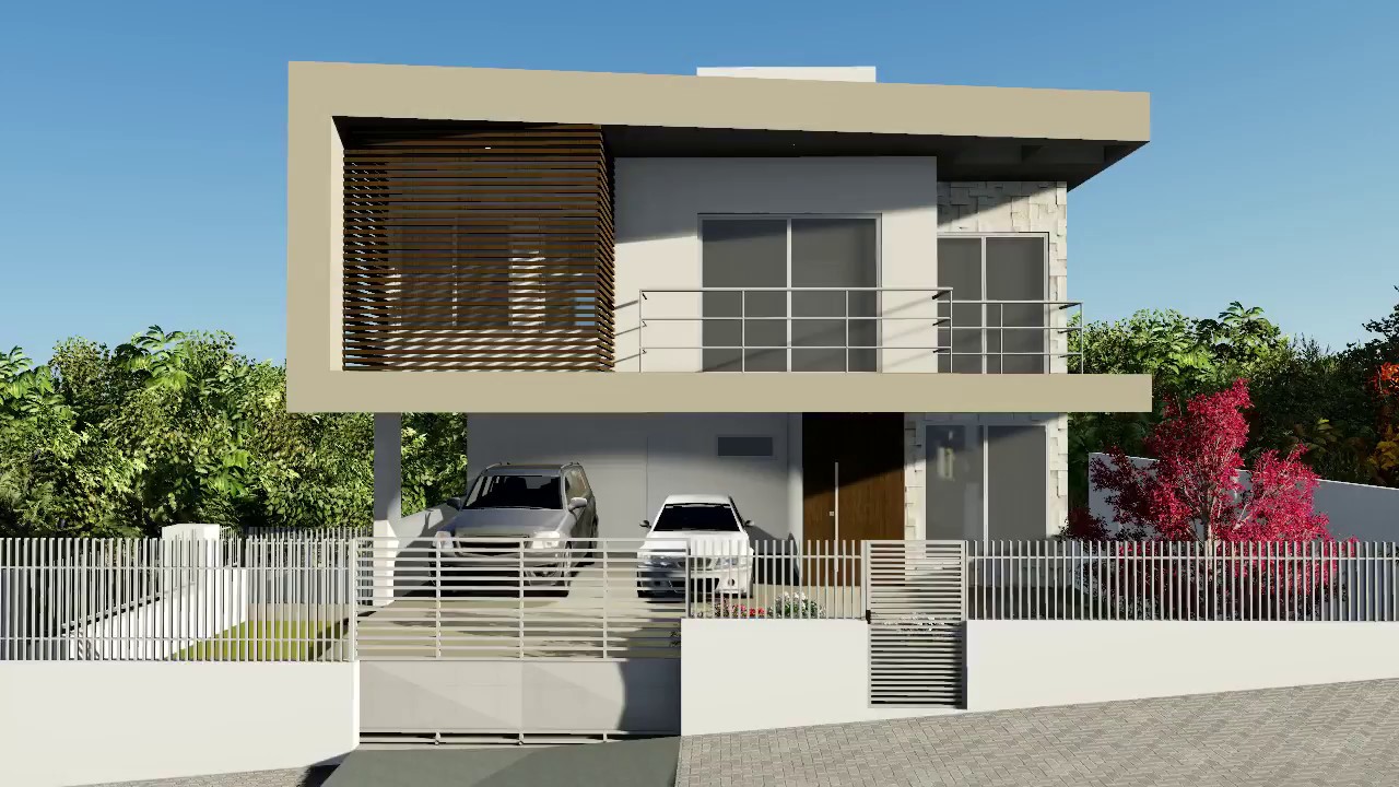 Projeto arquitet&ocirc;nico de casa EF, terreno em declive