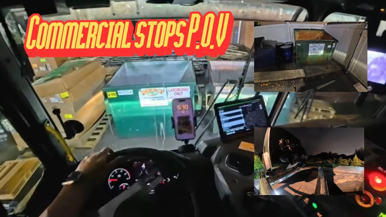 Garabge Truck Driver POV | Commercial Dumpsters Front Loader