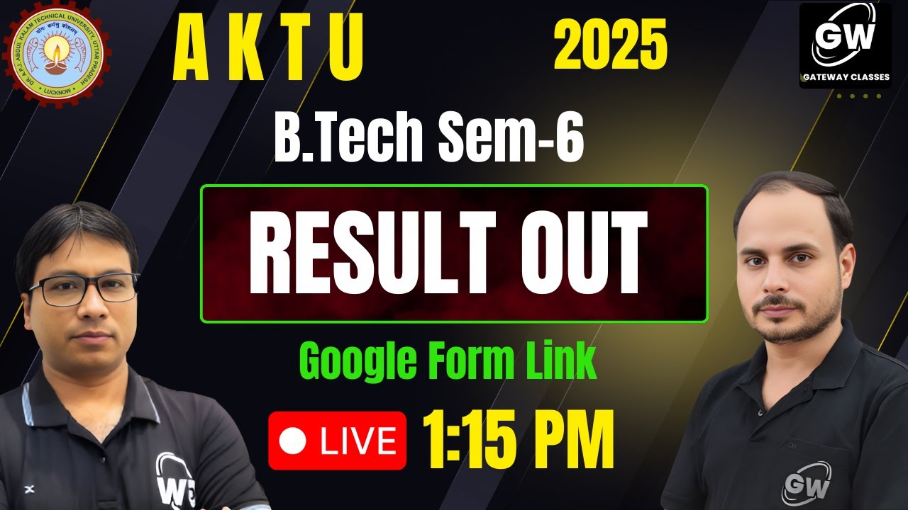 &ldquo;AKTU B.Tech 6th Semester Result Out &mdash; Check Your Marks Now&rdquo;