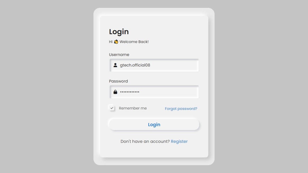 Neumorphism Login page using HTML & CSS only