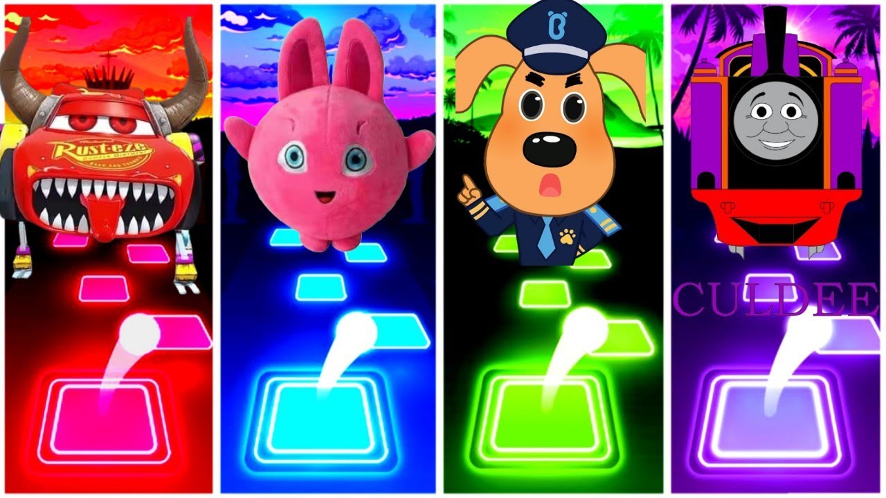 Lightning mcqueen Eatra - Sunny Bunnies -Sheriff Labredor - Mameries Thomas- Tiles Hop Edm Rush Game