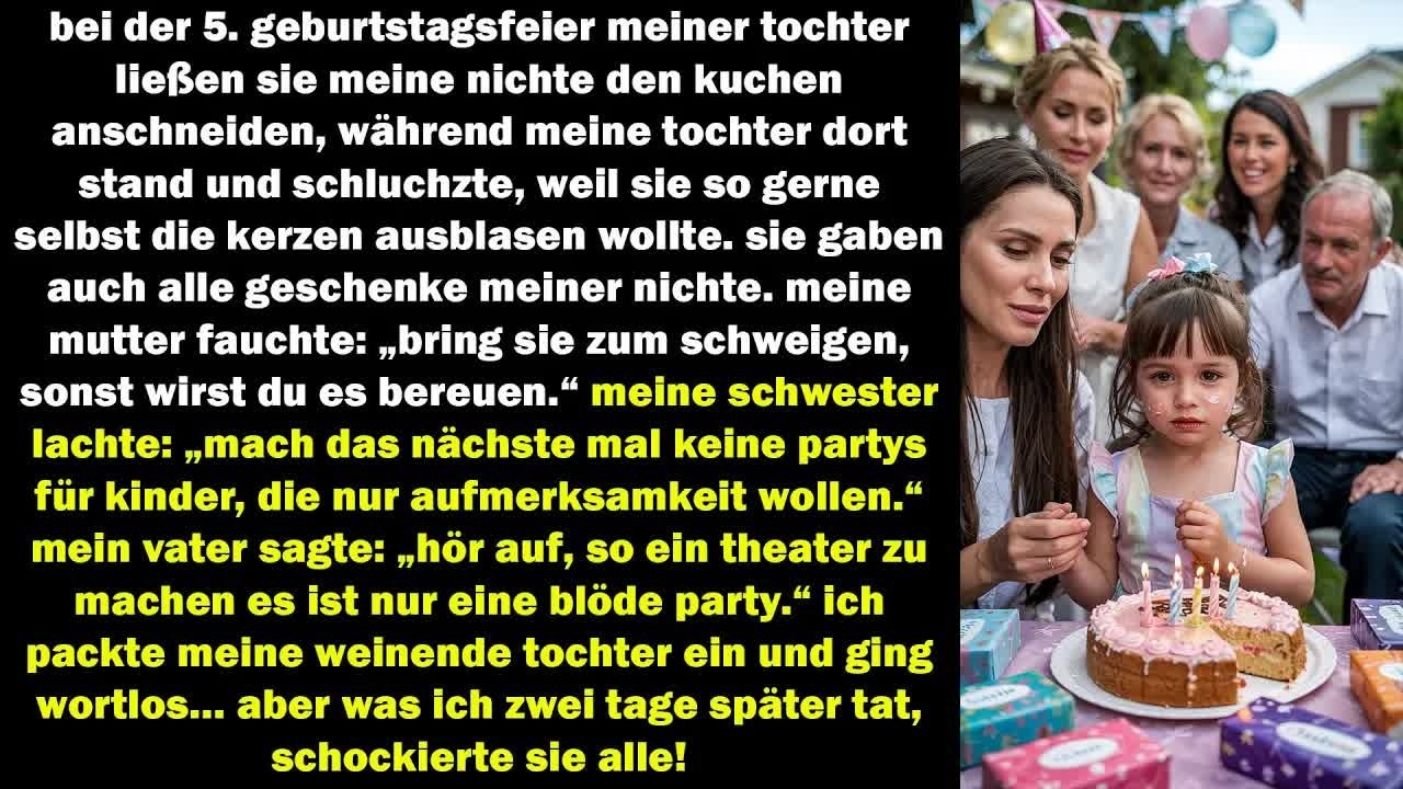 sie zerstörten den geburtstag meiner tochter — zwei tage später tat ich etwas, das sie schockierte!